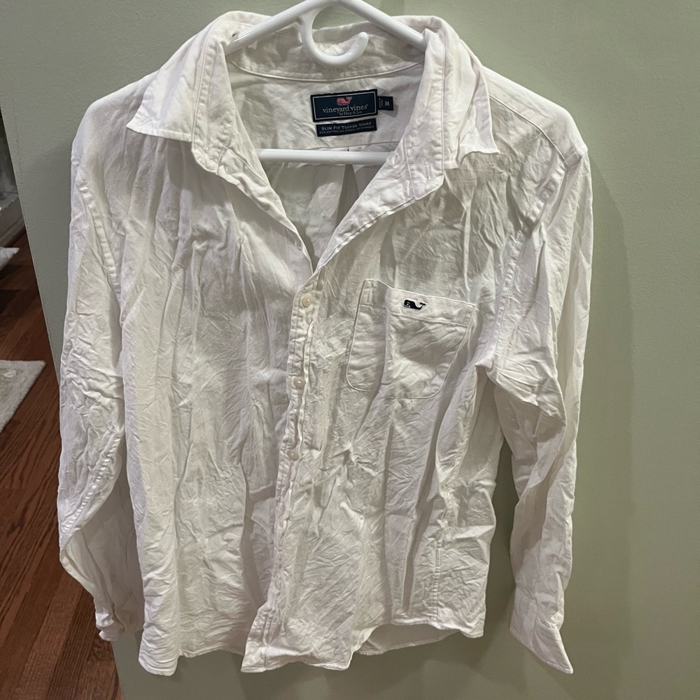Vineyard Vines White Casual Button Down Shirt
